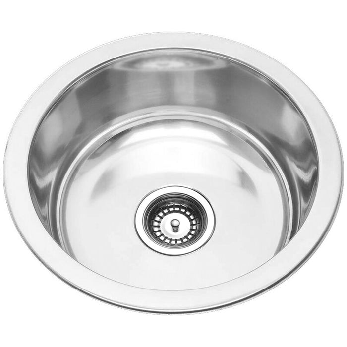 430*430*170mm BK Traditionell 304 Stainless Steel Chrome Round Undermount Single Bowl Laundry Kitchen Sink