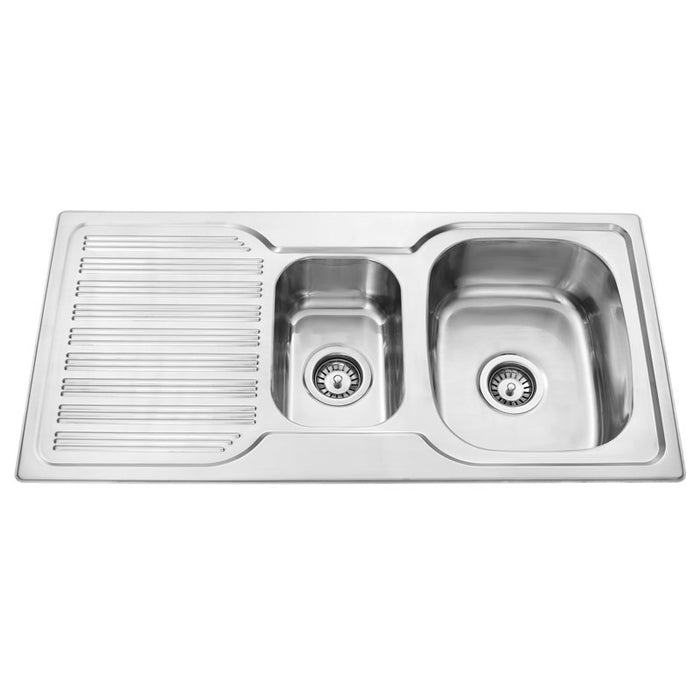 980*480*170mm BK Traditionell 304 Stainless Steel 1 and 1/4 Bowl with Drainer Sink 1TH