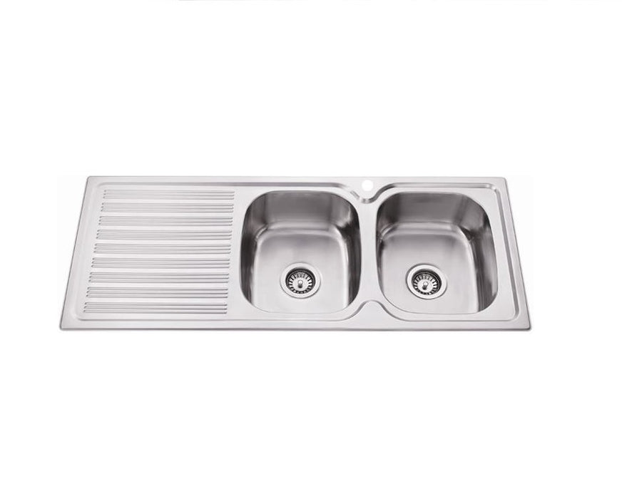 1180*480*170mm Traditionell 304 1TH Stainless Steel Square Undermount Wirh Drainer Laundry Kitchen Sink