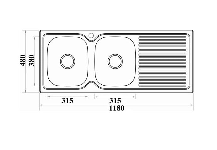 1180*480*170mm Traditionell 304 Stainless Steel Square Undermount Wirh Drainer Laundry Kitchen Sink