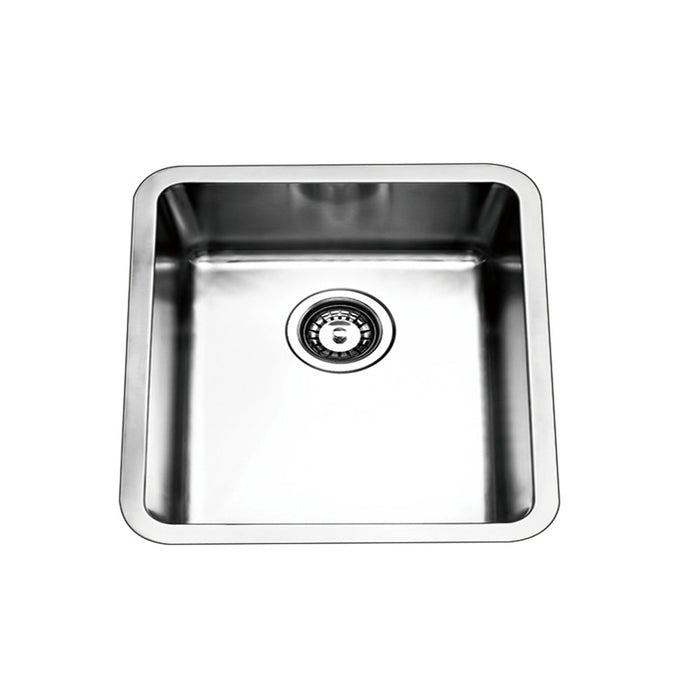 440*440*200mm BK Traditionell 304 Stainless Steel Chrome Square Undermount Single Bowl Laundry Kitchen Sink