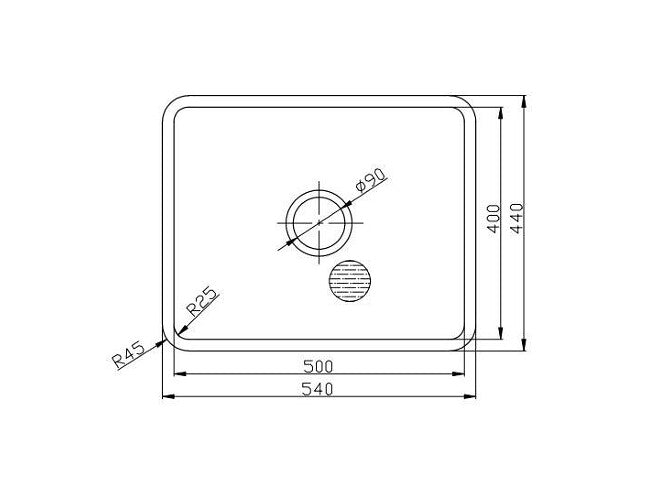 440*540*200mm BK Traditionell 304 Stainless Steel Chrome Square Undermount Single Bowl Laundry Kitchen Sink