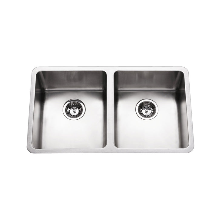 440*760*200mm BK Traditionell 304 Stainless Steel Chrome Square Undermount Double Bowls Laundry Kitchen Sink