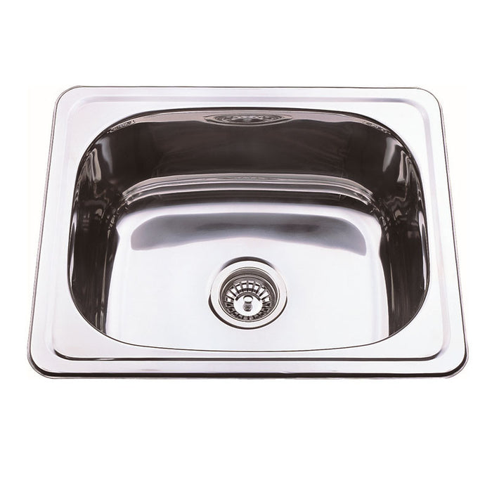 555*455*520mm BK Traditionell 35L 304 Stainless Steel Chrome Square Undermount Single Bowl Laundry Kitchen Sink