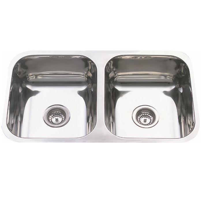 780*480*170mm BK Traditionell 304 Stainless Steel Chrome Square Undermount Double Bowls Laundry Kitchen Sink