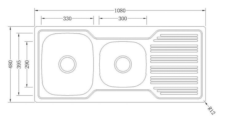 1080*480*170mm BK Traditionell 304 Stainless Steel Square Undermount 1 and 3/4 Bowl Wirh Drainer Laundry Kitchen Sink