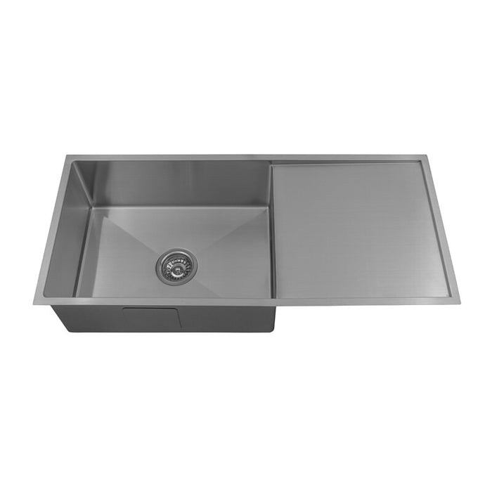 980*440*230mm BK Arcko LUX Stainless Chrome Steel Square Undermount Single Bowl With Drainer 304 Laundry Kitchen Sink