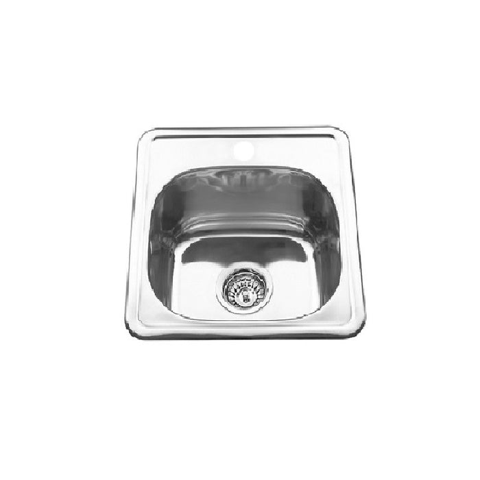 385*385*140mm BK Traditionell 304 Stainless Steel Chrome Square Undermount Single Bowl Laundry Kitchen Sink