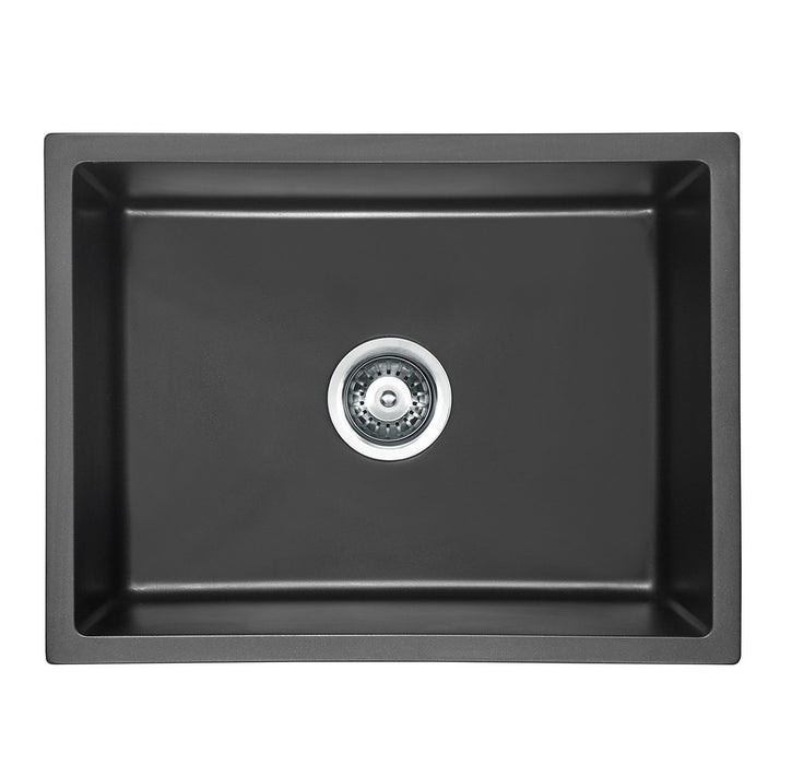 590*450*230mm BK Arcko Granite Matte Black Square Undermount Single Bowl Laundry Kitchen Sink