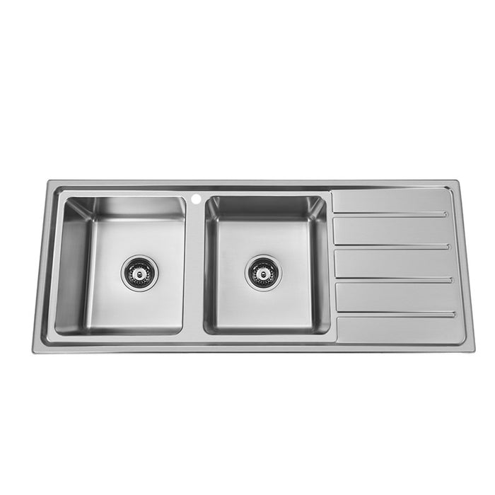 1200*500*200mm BK Traditionell 304 Stainless Steel Square Undermount Wirh Drainer Laundry Kitchen Sink