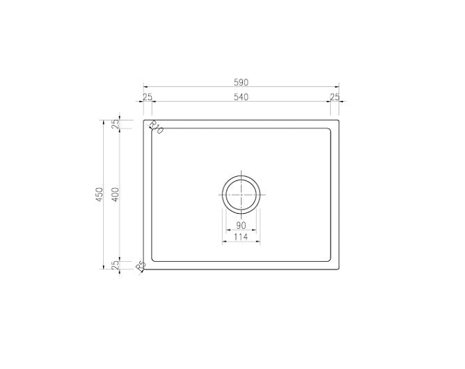 590*450*230mm BK Arcko Granite Matte Black Square Undermount Single Bowl Laundry Kitchen Sink