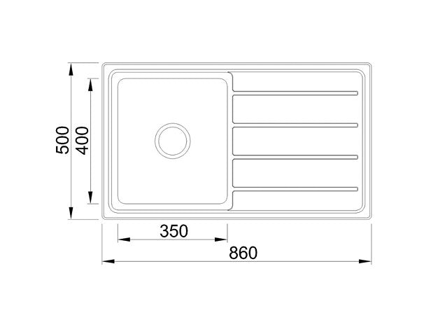 860*500*200mm BK Traditionell 304 Stainless Steel Chrome Square Undermount Single Bowl Laundry Kitchen Sink