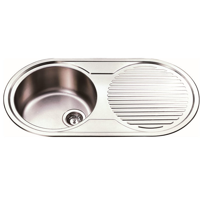 915*485*200mm Traditionell 304 Stainless Steel Round Undermount Wirh Drainer Laundry Kitchen Sink