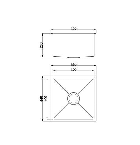 440*440*230mm BK Arcko LUX 304 Stainless Steel Round Undermount Chrome Brushed Gold Matt Black Wirh Drainer Single Bowl Laundry Kitchen Sink