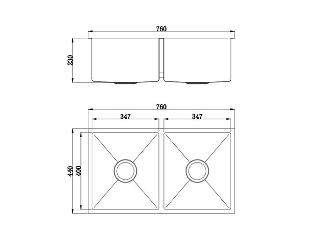 760*440*230mm Arcko LUX Stainless Steel Round Undermount Chrome Brushed Gold Matt Black Wirh Drainer Double Bowls Laundry Kitchen Sink