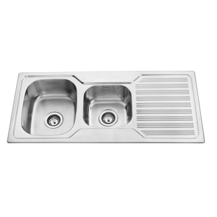 1080*480*170mm BK Traditionell 304 Stainless Steel Square Undermount 1 and 3/4 Bowl Wirh Drainer Laundry Kitchen Sink