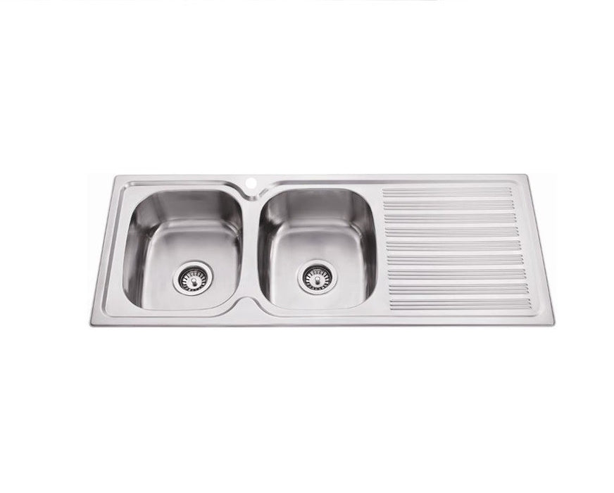 1180*480*170mm Traditionell 304 1TH Stainless Steel Square Undermount Wirh Drainer Laundry Kitchen Sink