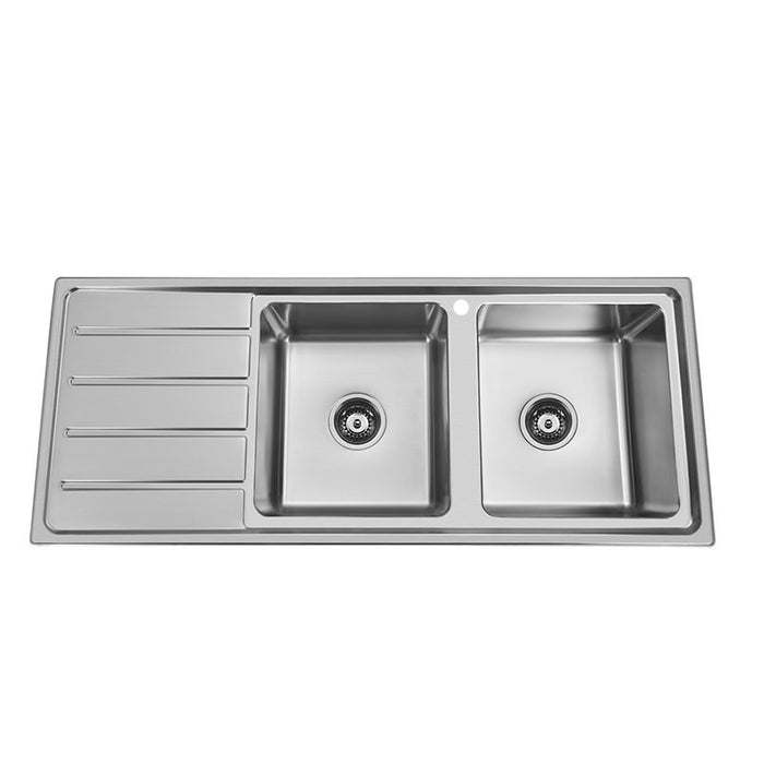 1200*500*200mm BK Traditionell 304 Stainless Steel Square Undermount Wirh Drainer Laundry Kitchen Sink