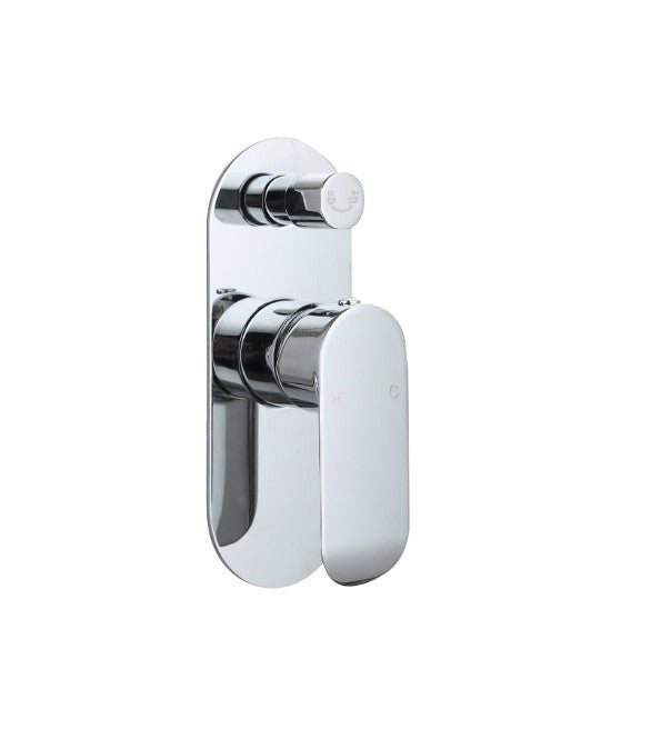 BK Chrome/Matt Black/Brushed Nickel Brass Oval Curve Handle Shower/Wall Mixer With Diverter