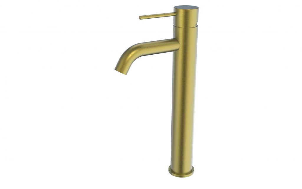 BK Morgan Chrome/Matt Black/Brushed Nickel/Brushed Gold Brass Round Tower Tall Basin Mixer