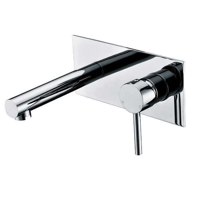 BK Rund Chrome/Matt Black/Brushed Nickel Brass Round Bath/Basin Wall Mixer With Spout