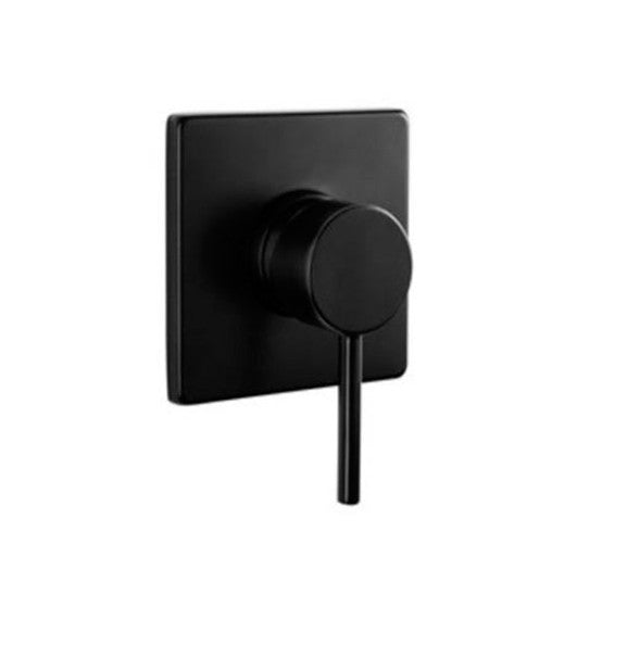 BK Rund Chrome/Matt Black Premium Brass Round Bath/Shower Wall Mixer