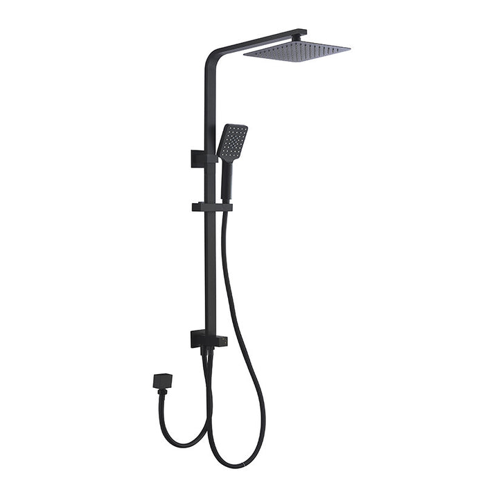 BK Eckig Multifunction Shower With Overhead Rain Shower Chrome/Matt Black Twin Showers