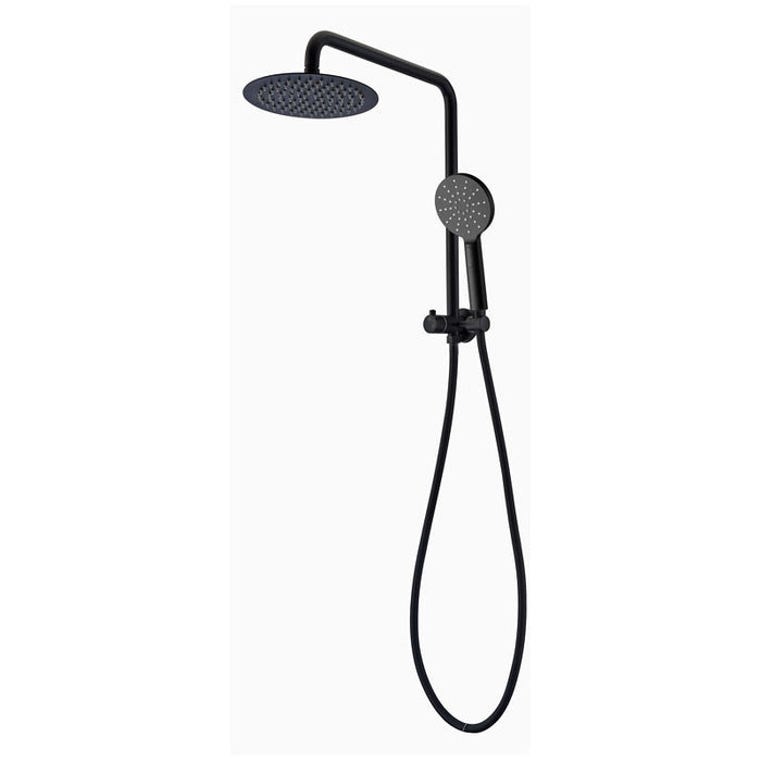 BK Rund Multifunction Shower With Overhead Rain Shower Chrome/Matt Black Twin Showers