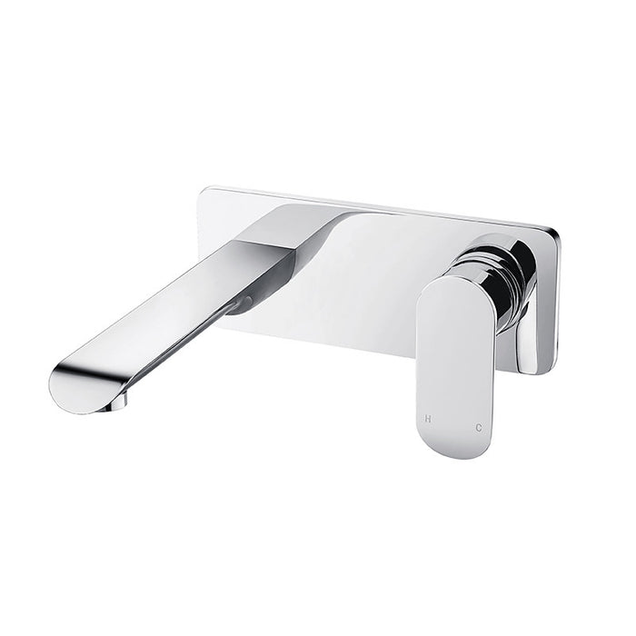 BK Chrome/Matt Black/Brushed Nickel Brass Oval Curve Handle Bath/Basin Wall Mixer With Spout