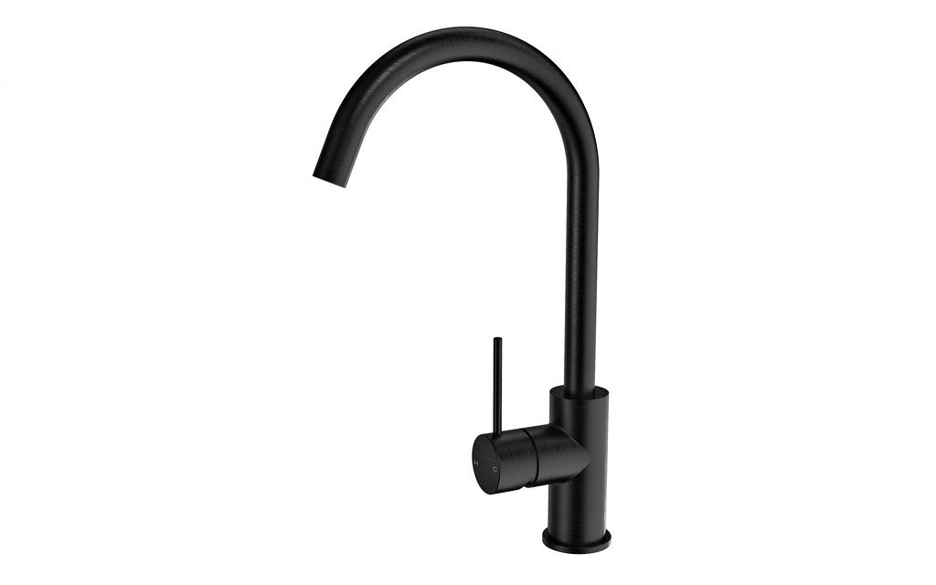 BK Morgan Chrome/Matt Black/Brushed Nickel Brass Gooseneck Swivel Sink Mixer