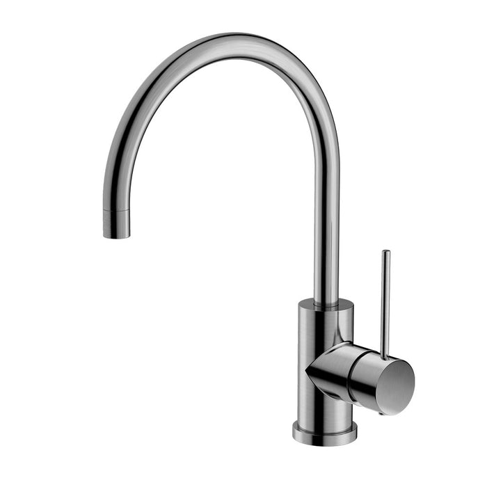 BK Rund Chrome/Matt Black/Brushed Nickel Premium Brass Round Gooseneck Swivel Sink Mixer