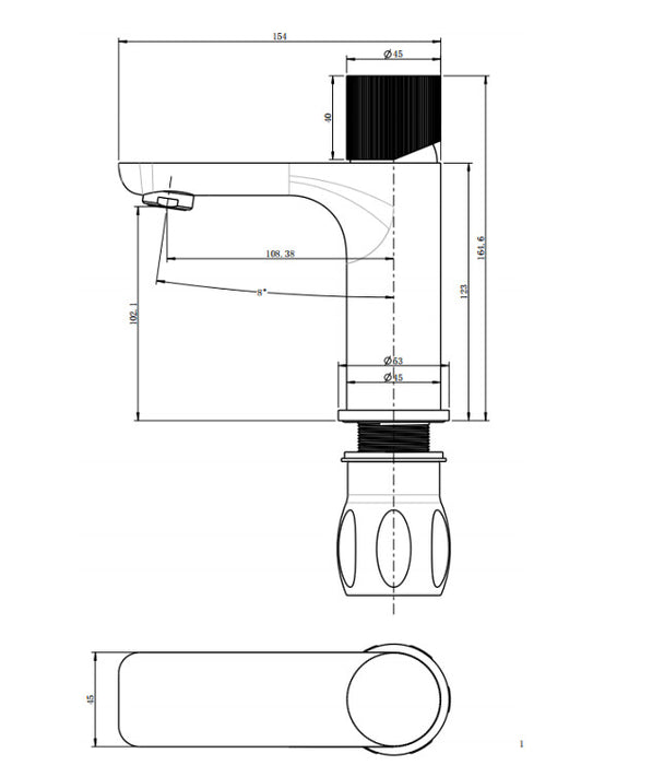 BK QI Luxus Chrome/Matt Black/Brushed Nickel/Brushed Gold Brass Round Short Basin Mixer