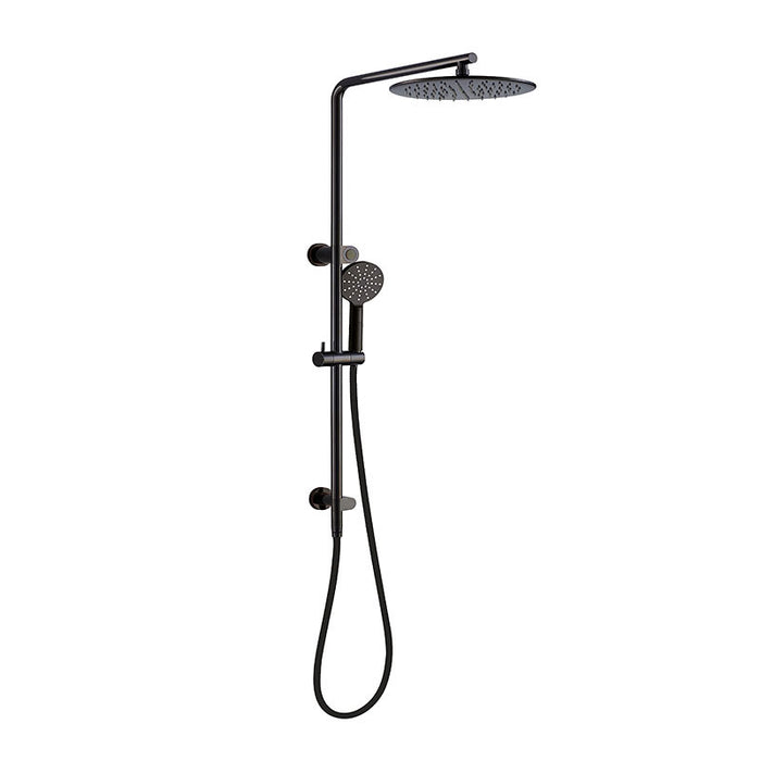 BK Rund Multifunction Shower With 250mm Overhead Chrome/Matt Black Twin Showers