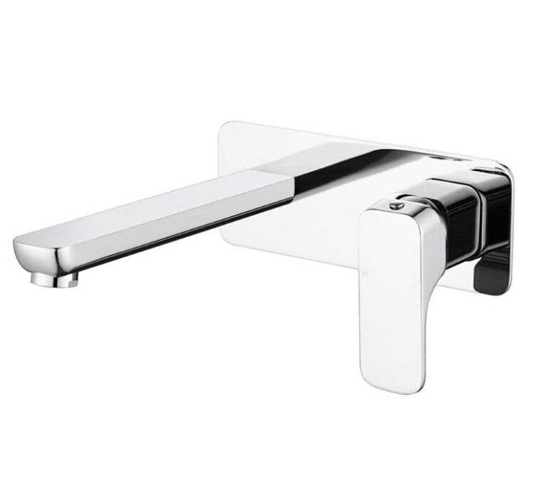 BK Kompakt Eckig Chrome/Matt Black/Brushed Nickel Brass Square Bath/Basin Shower Wall Mixer With Spout