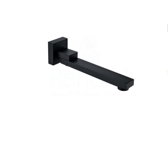 180mm BK Eckig Chrome/Matt Black Brass Square Swivel Bath Spout