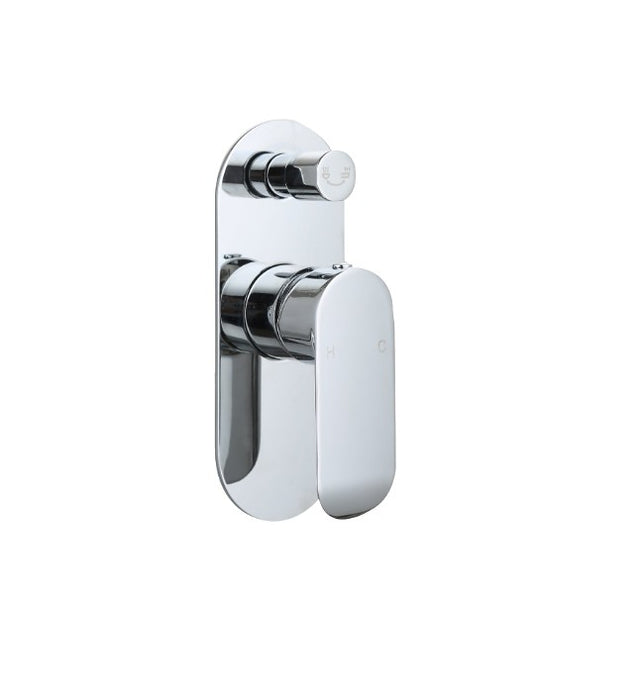 BK Chrome/Matt Black/Brushed Nickel Brass Oval Curve Handle Shower/Wall Mixer With Diverter