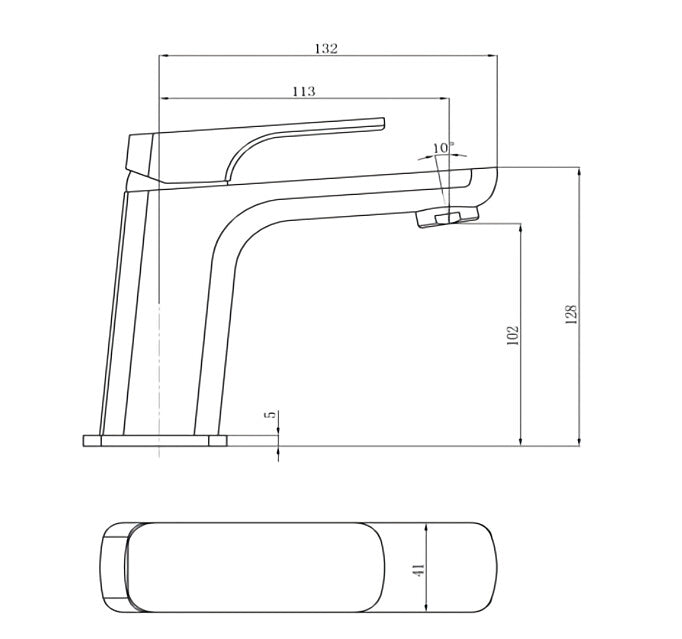 BK Kompakt Eckig Chrome/Matt Black/Brushed Nickel Brass Square Short Basin Mixer