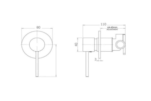 BK Rund Chrome/Matt Black/Brushed Nickel Premium Brass Round Bath/Shower Wall Mixer