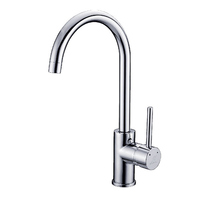 BK Rund Chrome/Matt Black/Brushed Nickel Premium Brass Round Gooseneck Swivel Sink Mixer