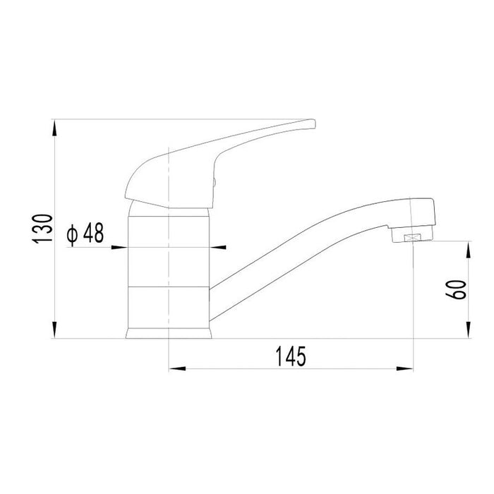 40mm BK Wahlen 10 Chrome Brass Swivel Short Basin Mixer