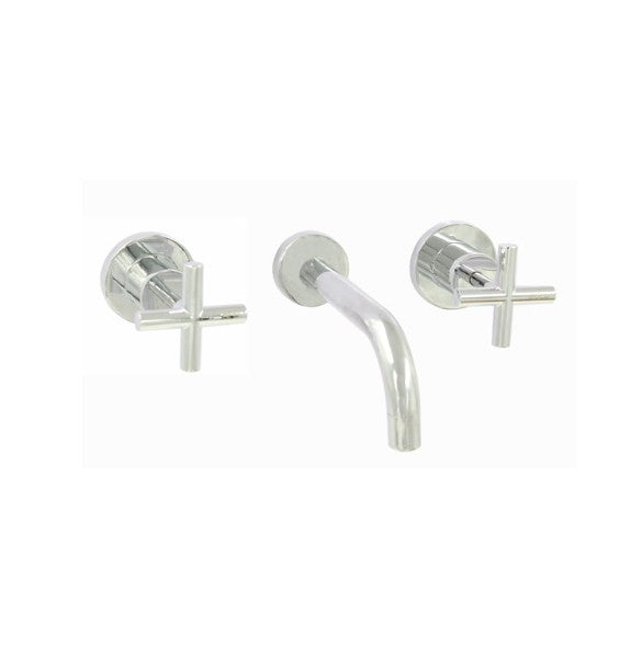 BK Wahlen 10 Chrome Brass Cross Handle Bath Set