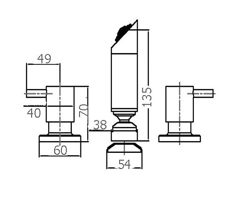 BK Wahlen 10 Chrome Brass Pin Quarter Turn Shower Set