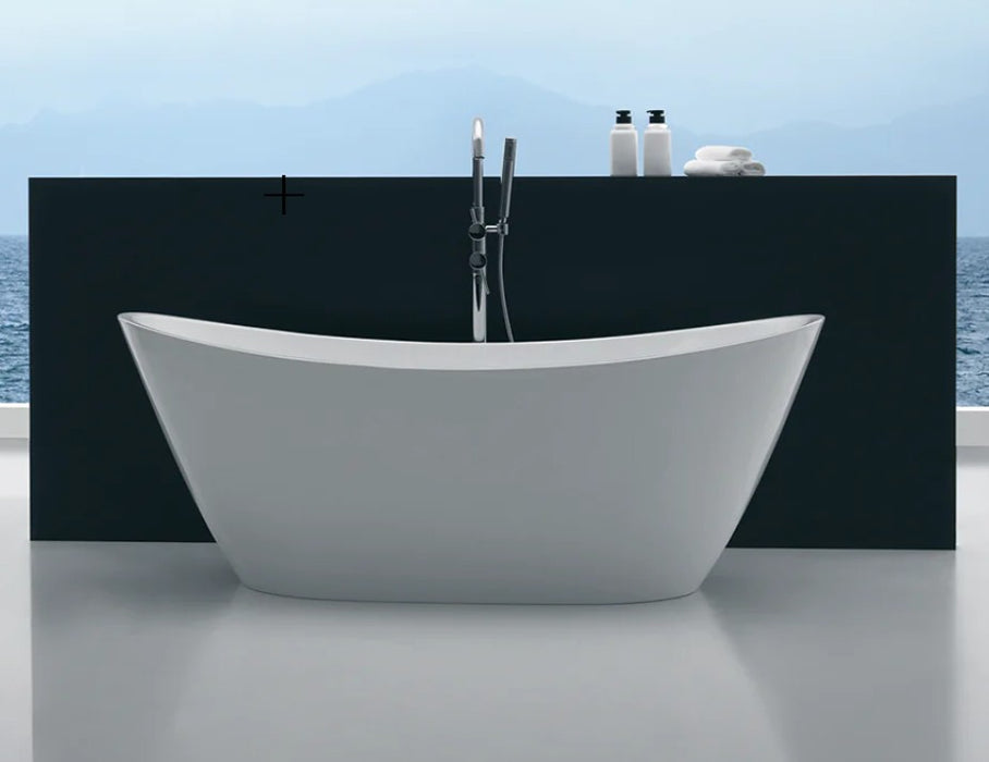 1500-1700*760/800*680mm Broadway FS11 White/Black Acrylic Freestanding Bathtub