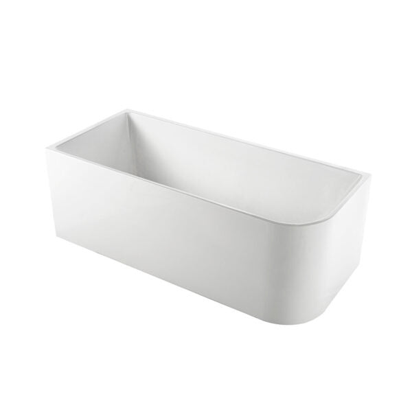 1500/1700*750*610mm ABS Ellie Gloss White Oval Acrylic Back to Wall Bathtub