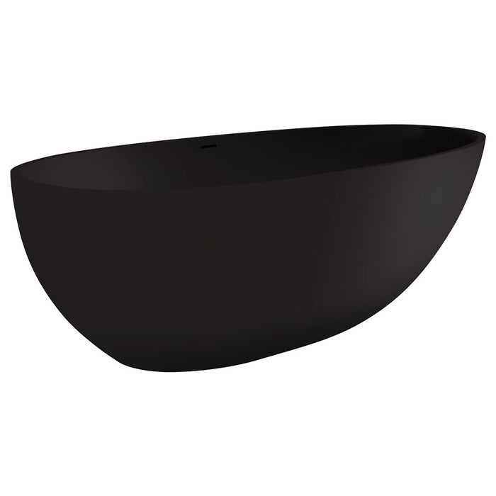 1500/1685/1700mm FIE BAHAMA Matt White/Black Oval Cast Stone Solid Surface Freestanding Bathtub With Overflow