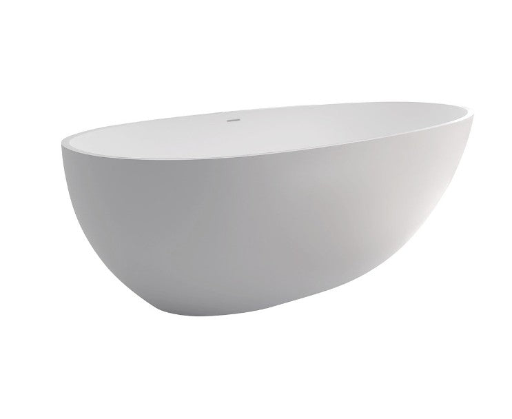 1500/1685/1700mm FIE BAHAMA Matt White/Black Oval Cast Stone Solid Surface Freestanding Bathtub With Overflow