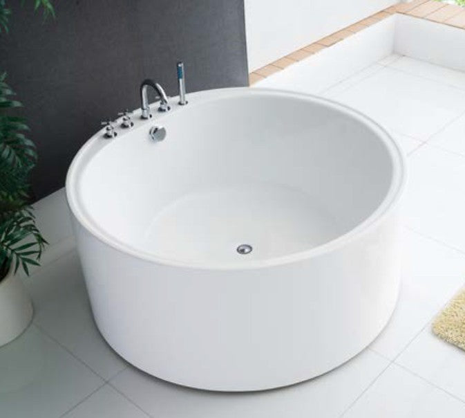 1400*1400*600mm Broadway FS19 White Acrylic Round Freestanding Bathtub