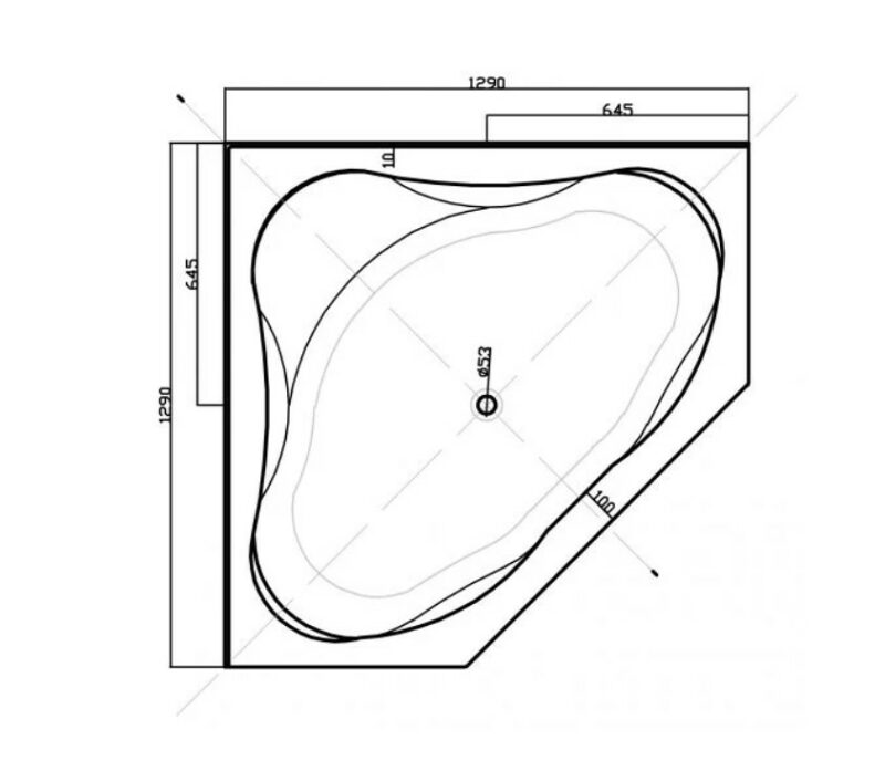 1290-1490*640mm Broadway FS53 White Acrylic Freestanding Bathtub