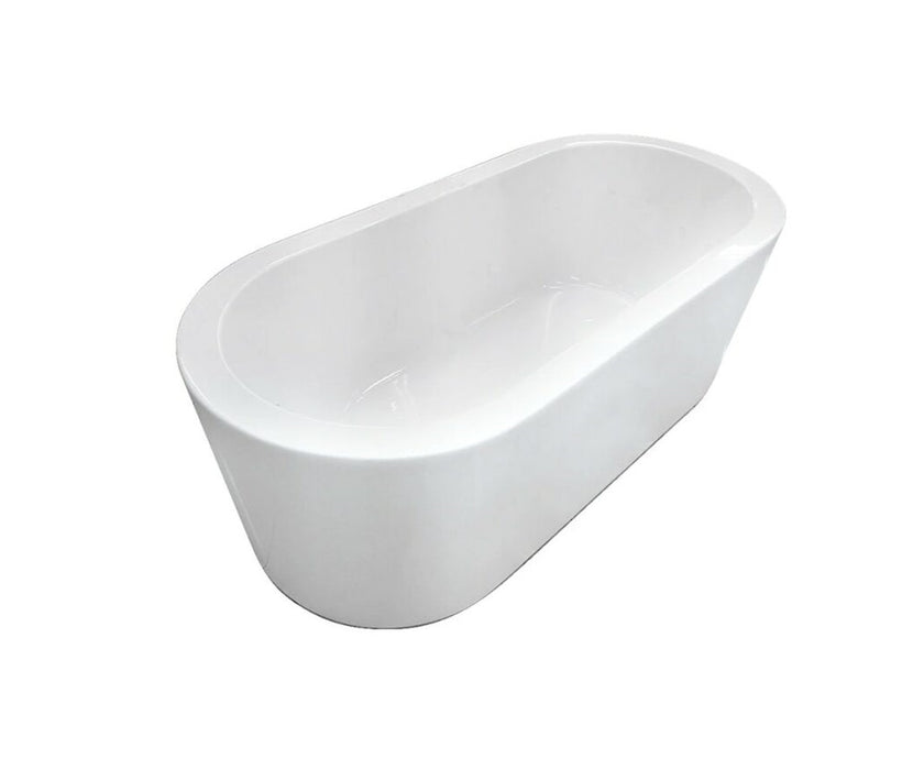 1500-1700*800*600mm Broadway Redondo White/Black Acrylic Oval Freestanding Bathtub