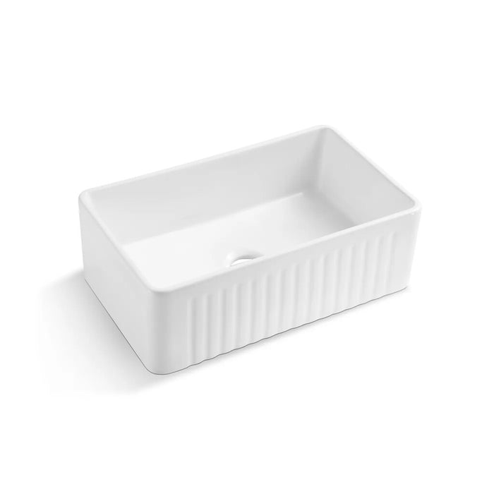 765*455*255mm OTT Boston Ceramic White Square Single Bowl Undermount Laundry Kitchen Sink